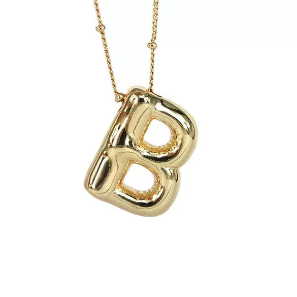 Wholesale Jewelry Hiphop Style Letter Copper And Alloy Pendant Necklace With Snake Bone Chain Electroplating