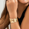Wholesale Jewelry Hiphop Style Simple Gloss Irregular Alloy Geometric Vshaped Electroplated Bracelet For Women