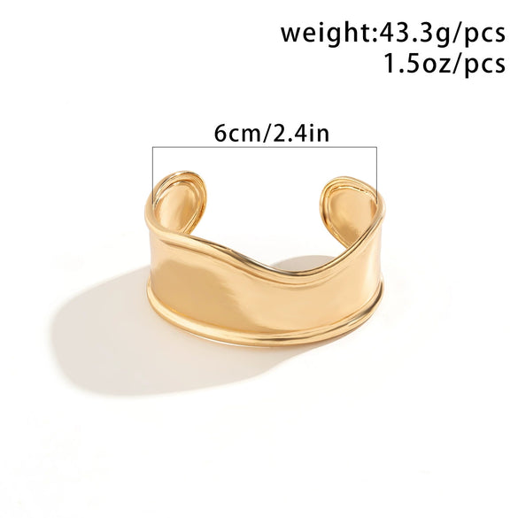 Wholesale Jewelry Hiphop Style Simple Gloss Irregular Alloy Geometric Vshaped Electroplated Bracelet For Women