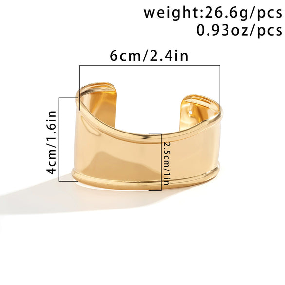 Wholesale Jewelry Hiphop Style Simple Gloss Irregular Alloy Geometric Vshaped Electroplated Bracelet For Women