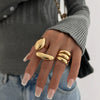 Wholesale Jewelry Hiphop Style Zinc Alloy Geometric Irregular Joint Ring Set For Women With Electroplating