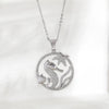 Wholesale Jewelry Hollow Round Ocean Series Copper Animal Zodiac Geometric Electroplated Pendant Necklace With O Word Chain