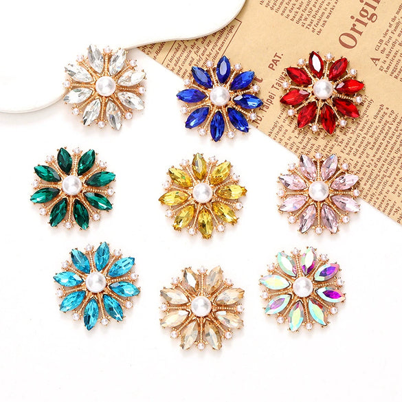 Wholesale Jewelry Horse Eye Pearl Flower Zinc Alloy Electroplated Accessories