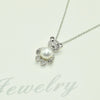 Wholesale Jewelry Hug Bear Pendant Necklace 925 Silver Copper Plated Real Gold With Freshwater Pearl Inlay