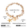 Wholesale Jewelry IG Style Beach Starfish Shell 304 Stainless Steel 18K Gold Plated Pearl Pendant Necklace