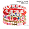 Wholesale Jewelry IG Style Casual Letter Heart Shape Strawberry CCB Soft Clay Beaded Knitting Bracelets