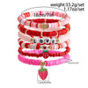Wholesale Jewelry IG Style Casual Letter Heart Shape Strawberry CCB Soft Clay Beaded Knitting Bracelets