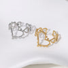 Wholesale Jewelry IG Style Casual Simple Style Heart Shape 304 Stainless Steel 18K Gold Plated Open Rings