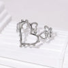 Wholesale Jewelry IG Style Casual Simple Style Heart Shape 304 Stainless Steel 18K Gold Plated Open Rings