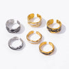 Wholesale Jewelry IG Style French Style Geometric 304 Stainless Steel 18K Gold Plated Polishing Enamel Open Rings