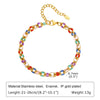 Wholesale Jewelry IG Style Hawaiian Vacation Colorful 201 Stainless Steel 18K Gold Plated Epoxy Anklet