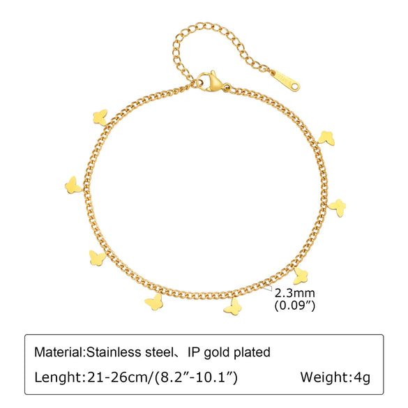 Wholesale Jewelry IG Style Hawaiian Vacation Colorful 201 Stainless Steel 18K Gold Plated Epoxy Anklet