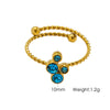 Wholesale Jewelry IG Style Modern Style Sweet Geometric 304 Stainless Steel Zircon 14K Gold Plated Inlay Open Rings