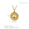 Wholesale Jewelry IG Style Retro Sun Star 304 Stainless Steel Rhinestones Inlay Pendant Necklace