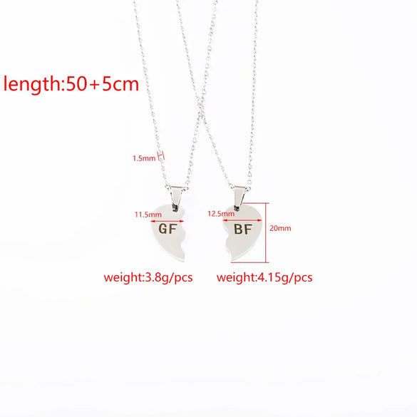 Wholesale Jewelry Romantic IG Style Customization Laser Engraving Heart Shape 304 Stainless Steel Plating Pendant Necklace Cable Chain