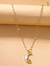 Wholesale Jewelry IG Style Shiny Eye Titanium Steel Zircon Hollow Out Inlay Pendant Necklace