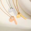Wholesale Jewelry IG Style Simple Style Geometric 201 Stainless Steel 18K Gold Plated Cable Chain Pendant Necklace