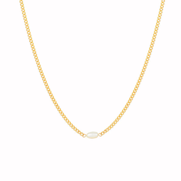 Wholesale Jewelry IG Style Simple Style Geometric 316L Stainless Steel  Freshwater Pearl 18K Gold Plated Necklace