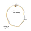 Wholesale Jewelry IG Style Vintage Style Necklace 201 Stainless Steel Freshwater Pearl 18K Gold Plated Beaded Necklace