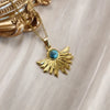 Wholesale Jewelry IG Style Vintage Style Sun Sector Moon 304 Stainless Steel Natural Stone 18K Gold Plated Inlay Pendant Necklace