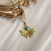 Wholesale Jewelry IG Style Vintage Style Sun Sector Moon 304 Stainless Steel Natural Stone 18K Gold Plated Inlay Pendant Necklace