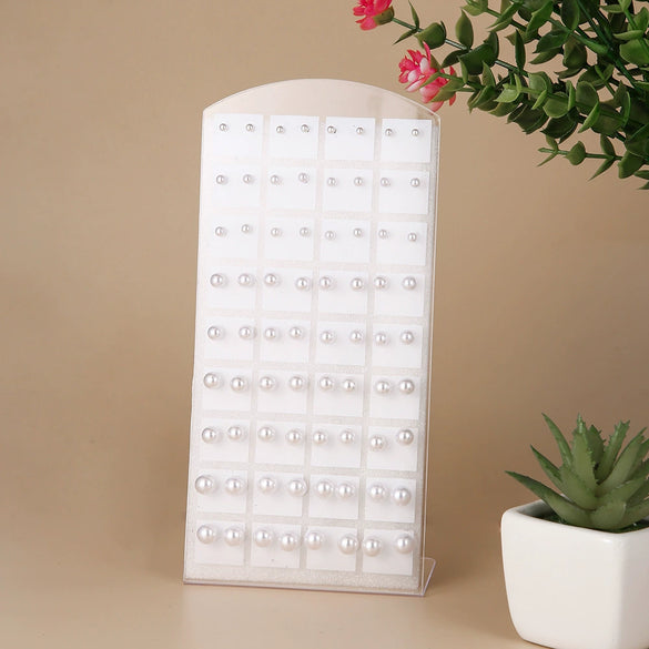 Wholesale Jewelry Imitation Pearl Geometric Sweet Style Electroplated Earrings