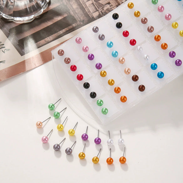 Wholesale Jewelry Imitation Pearl Geometric Sweet Style Electroplated Earrings