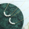 Wholesale Jewelry Imitation Pearl Round Beaded Pendant 316L Stainless Steel Gold Plated Square Chain Geometric Style