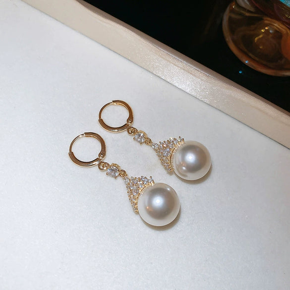 Wholesale Jewelry Imitation Pearls Zircon Electroplated Geometric Cross Crown Roman Numerals Earrings And Necklaces For Women