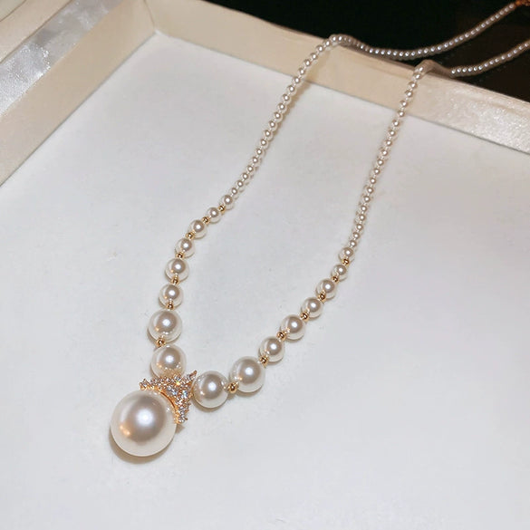 Wholesale Jewelry Imitation Pearls Zircon Electroplated Geometric Cross Crown Roman Numerals Earrings And Necklaces For Women