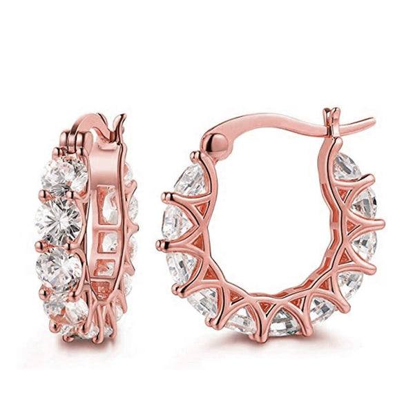 Wholesale Jewelry Ins Style Copper Zirconia Inlaid Geometric Ushaped Earrings For Women