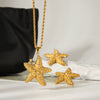 Wholesale Jewelry Ins Style Gold Plated Stainless Steel Heart Shape Necklace And Earrings For Women