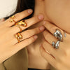 Wholesale Jewelry Ins Style Heart Shape 316L Stainless Steel Ring With Electroplating For Women