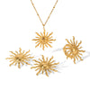 Wholesale Jewelry Ins Style Minimalist Geometric Stainless Steel Electroplated Pendant Necklace And Earrings And Ring For Women