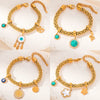 Wholesale Jewelry Ins Style Titanium Steel Geometric Devil's Eye Turquoise Bracelet With Electroplating For Women