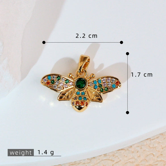 Wholesale Jewelry Insect Bee Copper Electroplated Pendant