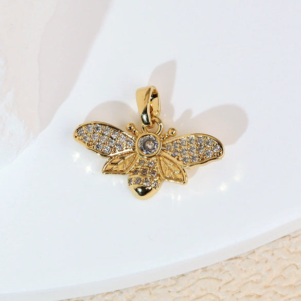 Wholesale Jewelry Insect Bee Copper Electroplated Pendant