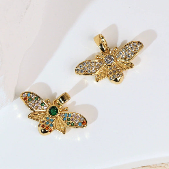 Wholesale Jewelry Insect Bee Copper Electroplated Pendant