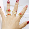 Wholesale Jewelry Insect Open Ring Copper 18K Gold Plated Electroplating For Women