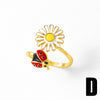 Wholesale Jewelry Insect Open Ring Copper 18K Gold Plated Electroplating For Women