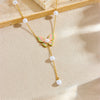 Wholesale Jewelry Insect Pattern Stainless Steel Long Tassel Necklace For Women With Electroplating
