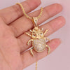 Wholesale Jewelry Insect Zodiac Style Copper Zircon Electroplated Inlaid Twist Chain Pendant Necklace