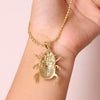 Wholesale Jewelry Insect Zodiac Style Copper Zircon Electroplated Inlaid Twist Chain Pendant Necklace