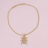 Wholesale Jewelry Insect Zodiac Style Copper Zircon Electroplated Inlaid Twist Chain Pendant Necklace