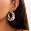 Wholesale Jewelry Iron Geometric Ushape Exaggerated Irregular Metal Earrings Electroplated For Women