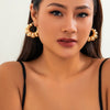 Wholesale Jewelry Iron Geometric Ushape Exaggerated Irregular Metal Earrings Electroplated For Women