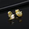 Wholesale Jewelry Irregular Zircon Ear Buckle Earrings Environmental Protection Copper Geometric Style