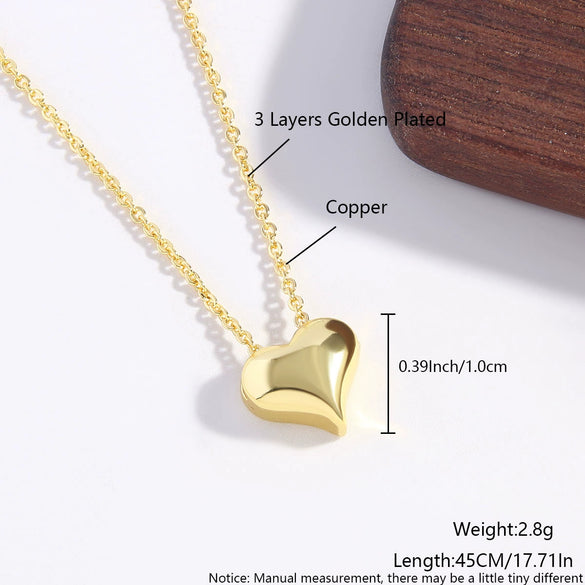 Wholesale Jewelry Joker Style Heart Shape Copper Ochain Pendant Necklace With Electroplating