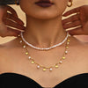Wholesale Jewelry 18K Gold Geometric Shell Freshwater Pearl Necklace Electroplated Light Luxury Style