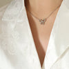 Wholesale Jewelry Kawaii Bow Pendant Necklace Titanium Steel Electroplating For Women